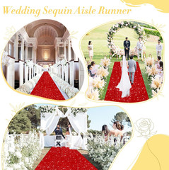 Sequin Aisle Runner 2X15Ft Sparkly Wedding Party Carpet