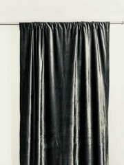 Black Heavy Style Velvet Curtain 12ft H Drape Stage/Theater/Home Noise Thermal