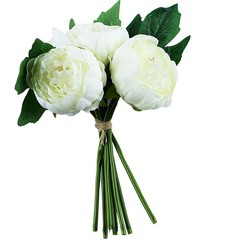 CREAM 10″ Silk Artificial Peony Flowers Bouquet Arrangement Wedding Centerpieces