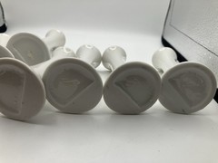 Bud Vase Place Card Photo Nametag Holder White Ceramic X 8 CHIPS SEE PICS USED