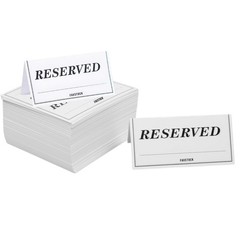 Pack of 250 Paper Reserved Table Signs – Elegant Double-Sided Tent Cards |