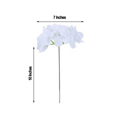 WHITE 10 Silk Hydrangea Flowers Heads Stems Wedding Party Events Centerpieces