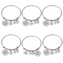 6 Pcs Bridesmaid Gifts 4xBridesmaid &1xMaid of Honor&1xMatron of Honor-Silver