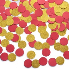 Gold and Red Confetti Table Decoration for Birthday Wedding Gold,red