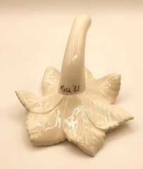 Vtg Epergne Wedding Bouquet Holder White Ceramic Floral Bridal Flower Vase *PICS