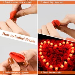 2000pcs Red Artificial Rose Petals with 2000pcs Red Petals + 24pcs Red Candles