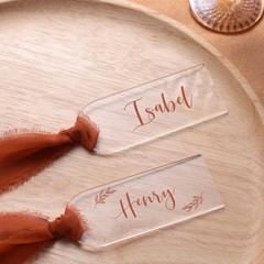 20 Pcs Clear Acrylic 3.9×1.6 In DIY Blank Hanging Table Place Cards Tags Lot