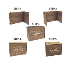 Rustic Wooden Card Box 12″x9″x7″ Gift Card Holder for Wedding Baby Shower