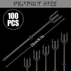100pcs Plastic Floral Pick Card Holders Clear Fork Shaped Flower Place Card