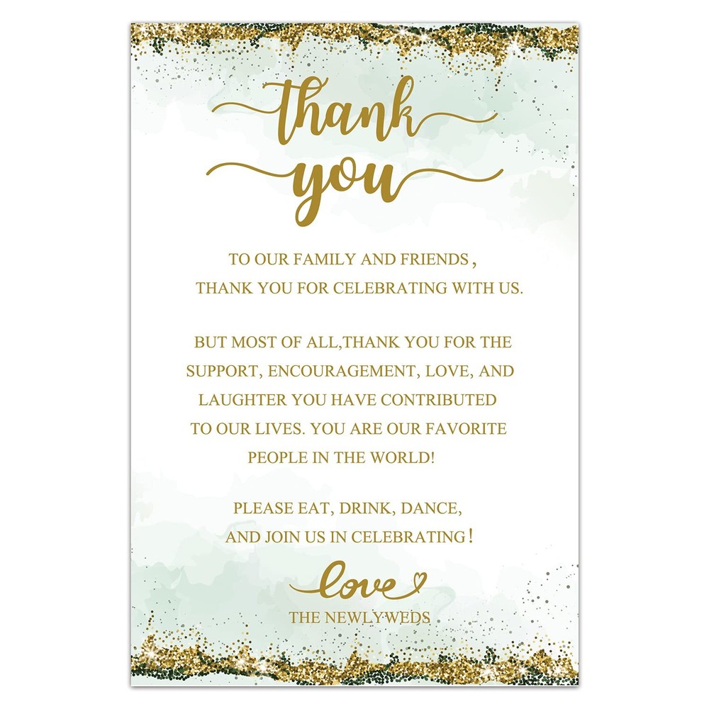 50 PCS Wedding Thank You Place Cards Table Sign Reception 4×6 Inch Decor