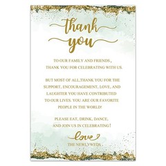 50 PCS Wedding Thank You Place Cards Table Sign Reception 4×6 Inch Decor