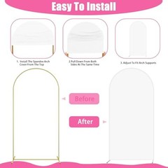 Arch Backdrop Cover, 6FT Spandex Fitted Wedding Arch Stand Covers 6 FT White