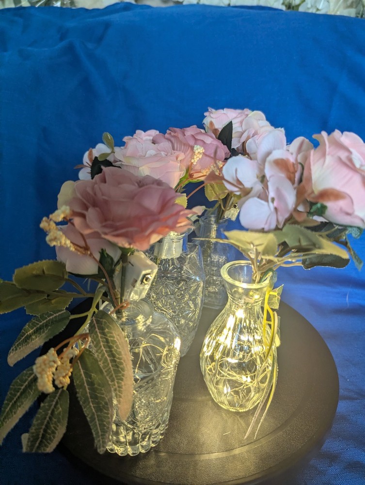 Set of 15 -Centerpieces table decor with Lights /Shades Of Pink- New