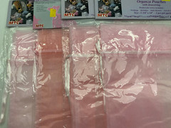 Lot of 8 Pink Large Drawstring Organza Pouches 5 3/4″x 14″ 4 packs 2 per pack