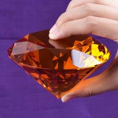 Ship From USA 100mm Amber Crystal Diamond Paperweight Home Wedding Decoration Cr