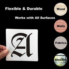 5 Inch Alphabet Letter Stencils for Painting – 70 Pack Old English Letter and…