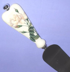 Smithsonian Goebel American Beauty White Rose 2 PC. Cake Knife & Server New Box