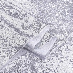 Wedding Aisle Runner: 4FT×15FT Sequin Fabric – Silver Sparkly Carpet Runner