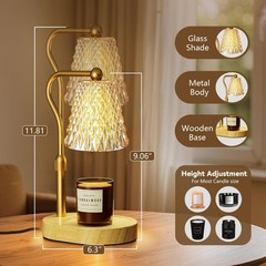 Candle Warmer Lamp with Timer Dimmer, Birthday Gifts for Women Amber-gold