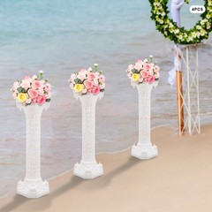 4PCS White Wedding Roman Column, Roman Columns Wedding Column Flowerpot Stand