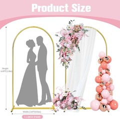 6FT Arch Backdrop Stand, Gold Metal Arch Stand Backdrop Ideal for Weddings