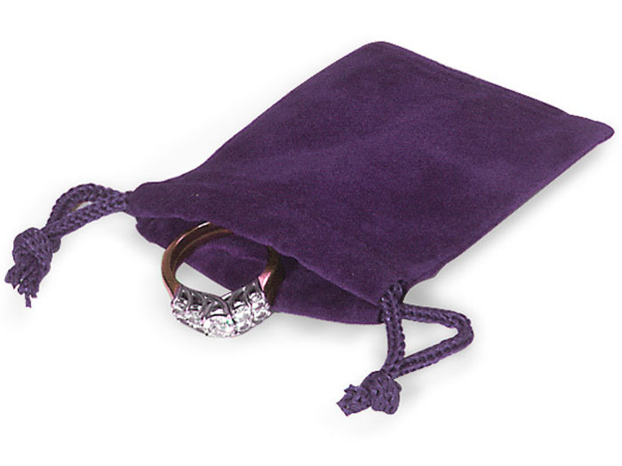 100 PURPLE 2×2 Jewelry Pouches Velour Velvet Gift Bags