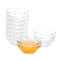 3″ Clear Glass Pinch Bowls, 10 Pack 2.5oz Small Prep Dishes Smooth Glass