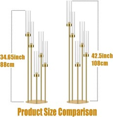 Gold 42in 1 Set Candelabra Centerpiece for Weddings & Events