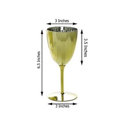 Gold Premium Metallic Plastic 8 oz Wine Glasses Disposable Party Events Wedding