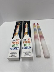 Multi Color Drip Candles, 3-Pack (6 candles total), Unscented White USA New