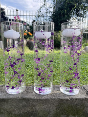 12Pcs Purple Crystal String for Floating Candles Centerpieces Table Decorations,