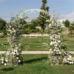 8FT Heavy Metal Wedding Arch Arbor for Bridal Party Elegant Decorations Outdoor