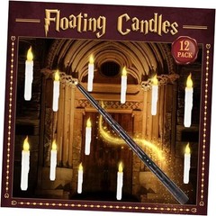 Halloween Decorations,Floating Candles with Magic Wand Remote Control-Battery
