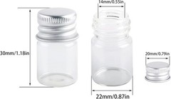 MaxMau 100 Sets Small Glass Bottles with Aluminum Cap Screw Top Lids