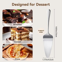 Versatile Cake & Pie Server Set – 2 Pack of Silver Spatulas for Every Occasion