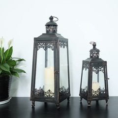 NEEDOMO Lanterns Decorative Outdoor & Indoor, Set of 2 2Pack, Bronze-25″+18″»