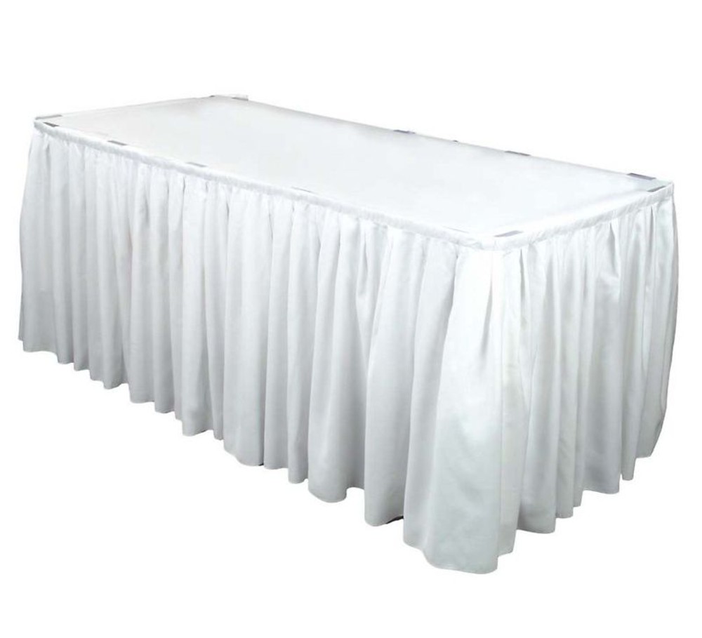 20 Table Skirts 14ft x 29″ Banquet 100% Polyester Skirting 3 Colors Made USA