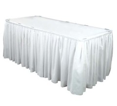 20 Table Skirts 14ft x 29″ Banquet 100% Polyester Skirting 3 Colors Made USA