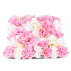 12-Pack Artificial Flower Wall Panels 24″ x 16″ Pink&Yellow&White Wedding Decor