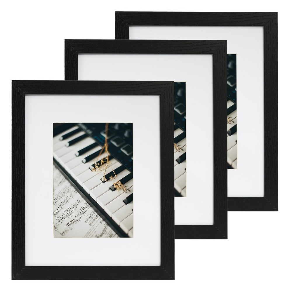 8×10 Picture Frame Set of 3, Photo Frame Display 5×7 Pictures with Mat or 8×1…