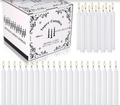 96 4-inch White Stick Wax Candles(12.3cm*12.2cm*10.9cm)Are Smokeless,Drip Proof