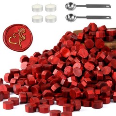 360 Pcs Antique Wine Red Sealing Wax Beads Set for Wax Seal Stamp with Candle…