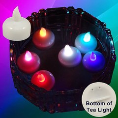 18 Multicolor Led Floating Floral Tea Light Candle for Wedding Centerpiece Decor