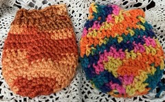 2 Crochet Drawstring Bags Wedding Party Favor Pouch Jewelry Gift Coin Dice Bags