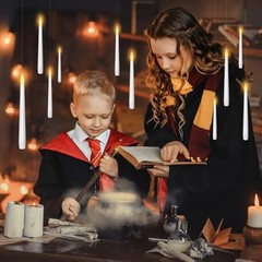 Flameless Floating Candles with Wand，20 Pcs Magic LED Hanging White-20pcs
