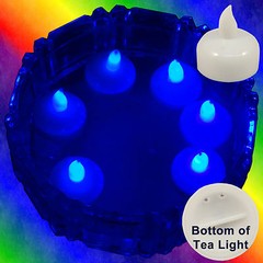 NEW 18 Blue Led Floating Floral Tea Light Candle for Wedding Centerpiece Decor
