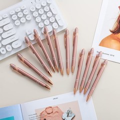 PASISIBICK 12 Pieces Rose Gold Ballpoint Pen with Stylus Tip, 2 in 1 Rose Gol…