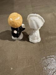 1973 Vintage Masters Bone Wedding Cake Topper Bride Groom Wedding Cake Topper