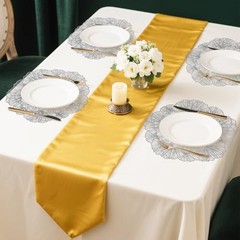 Round Placemats Set of 4 Flower Tablemats Vinyl Metallic Place Mats 4PCS Silver
