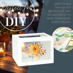 White Gift Cards Box Holder with Clear Window for Wedding Receptions Party